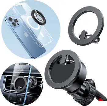 Set multifunksional Joyroom JR-ZS294, mbajtëse magnetike veture MagSafe, unazë stand telefoni, i zi
