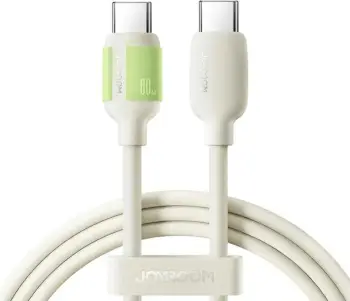 Kabllo USB-C në USB-C Joyroom S-A53, 2m, 60W, majë fluorescente, bezhë