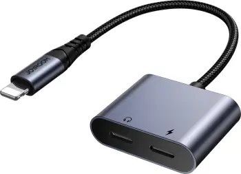 Adapter Lightning Joyroom SY-L02 2-në-1 me DAC, i zi
