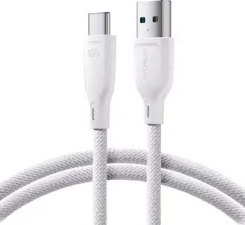 Kabllo Joyroom Multi-Color Series S-A34, USB-A / USB-C, 1m, 100W, Bardhë