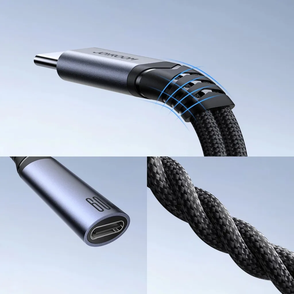 Adapter 2-në-1 Joyroom SY-C02, USB-C në USB-C/3.5mm mini jack, i zi - 11