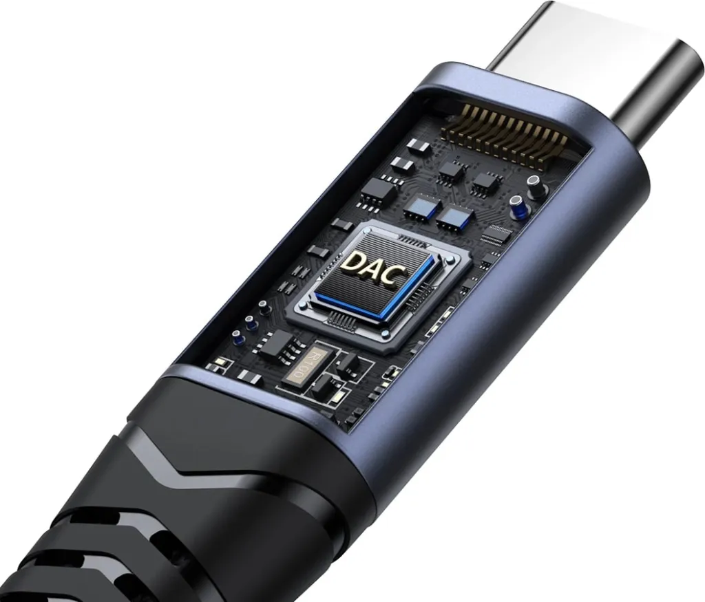 Adapter 2-në-1 Joyroom SY-C02, USB-C në USB-C/3.5mm mini jack, i zi - 3