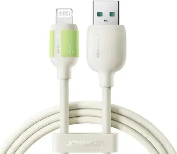 Kabllo Joyroom S-A53 USB-A në Lightning, 2m, 3A, majë fluoreshente, Bezhë