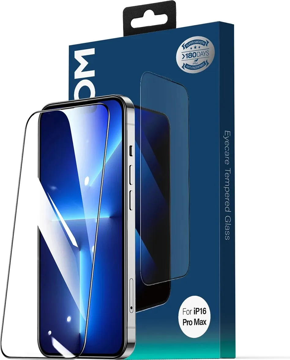 Xham mbrojtës Joyroom JR-MLG0285 2.5D, për iPhone 16 Pro, Anti-Blue Light, Dustproof, kornizë e zezë - 2