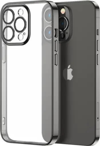 Mbështjellës Joyroom JR-14Q3 për iPhone 14 Plus, kornizë metalike, i zi