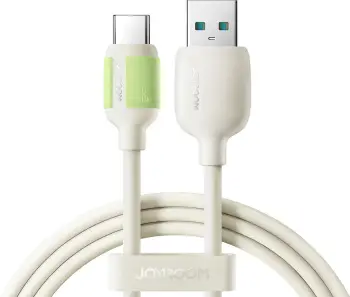 Kabllo Joyroom S-A53 USB-A në USB-C, 1.2m, 3A, majë fluoreshente, Bezhë