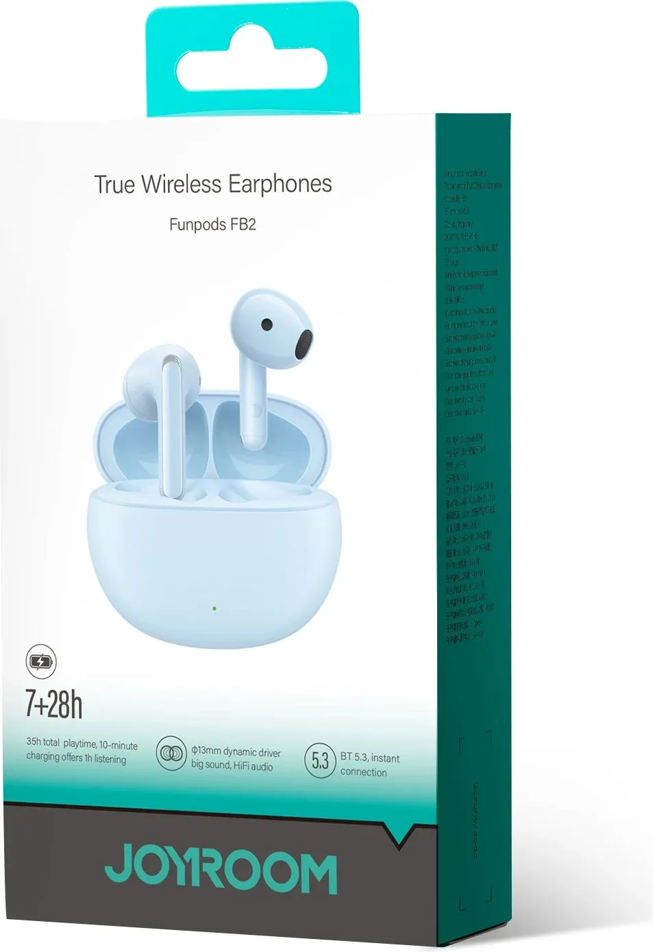 Kufje wireless Joyroom Funpods JR-FB2, Bluetooth 5.3, 35 orë bateri, blu - 5
