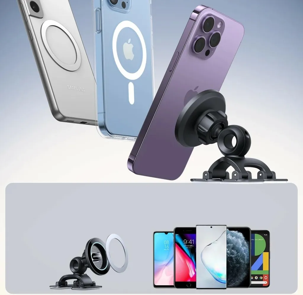 Mbajtës magnetik telefoni Joyroom JR-ZS366 për pult makine, i zi - 8