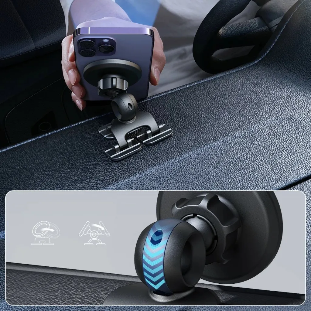 Mbajtës magnetik telefoni Joyroom JR-ZS366 për pult makine, i zi - 9