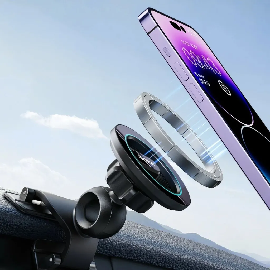 Mbajtës magnetik telefoni Joyroom JR-ZS366 për pult makine, i zi - 10