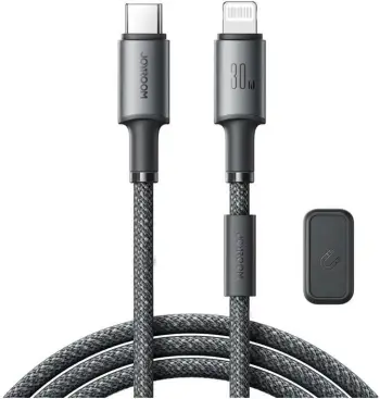Kabllo Joyroom S-A50 Unlimited Series, USB-C në Lightning, 1.2m, 30W, me organizues magnetik, Gri