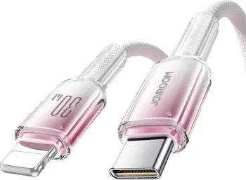 Kabllo Joyroom S-A42 Crystal-Clear Series, USB-C në Lightning, 1.2m, 30W, Bardhë