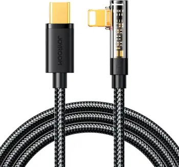 Kabllo Joyroom S-CL020A6 Lightning (me kënd) / USB-C (drejt), 1.2m, 20W, e zezë
