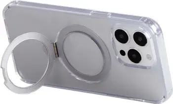 Mbështjellës magnetik për celular Joyroom JR-BP004 për iPhone 15 Pro, transparent me mbajtëse