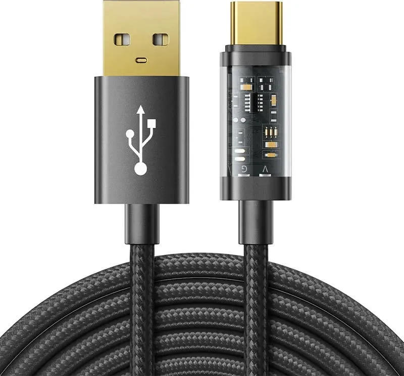 Kabllo USB në USB-C Joyroom S-UC027A12, 1.2m, 3A, e zezë - 1