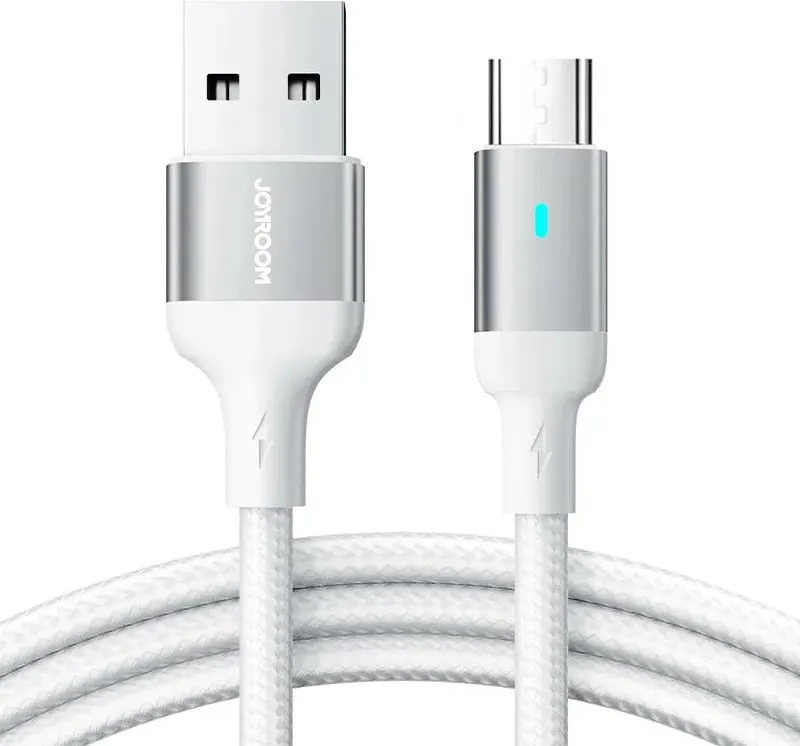 Kabllo Joyroom S-UM018A10, USB-A në Micro USB, 2m, 2.4A, e bardhë - 1
