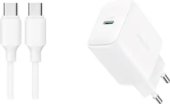 Karikues rrjeti Joyroom JR-TCF20 me USB-C, 20W, me kabllo USB-C/USB-C 1m, Bardhë