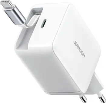 Karikues muri Joyroom JR-TCL06, 67W, GaN, me kabllo USB-C të integrume, Bardhë