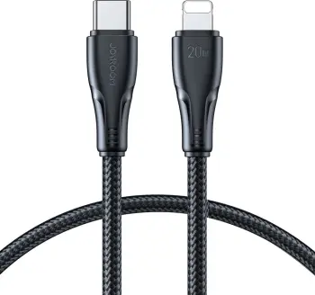 Kabllo USB-C në Lightning, Joyroom, Surpass Series A11 S-CL020A11B, 1.2 m, 20 W, USB 2.0 480 Mbps, gërshet najloni, e zezë
