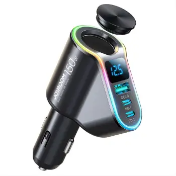Karikues veture Joyroom JR-CL21, 1x USB A 2x USB C, Bluetooth FM, i zi