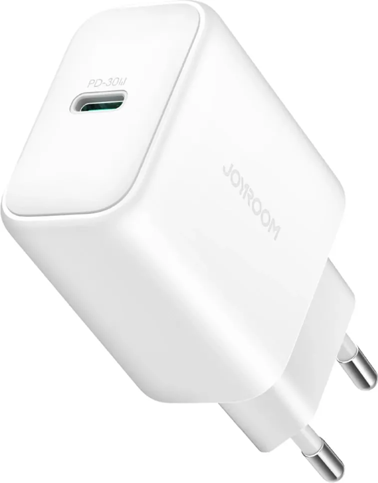 Karikues rrjeti USB-C PD 30W QC SFC, Joyroom JR-TCF24, 1 port, PPS, prizë EU, kabllo USB-C 1m, i bardhë, set - 2