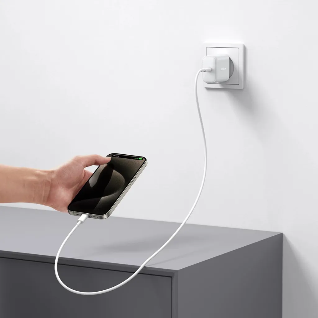 Karikues rrjeti USB-C PD 30W QC SFC, Joyroom JR-TCF24, 1 port, PPS, prizë EU, kabllo USB-C 1m, i bardhë, set - 11
