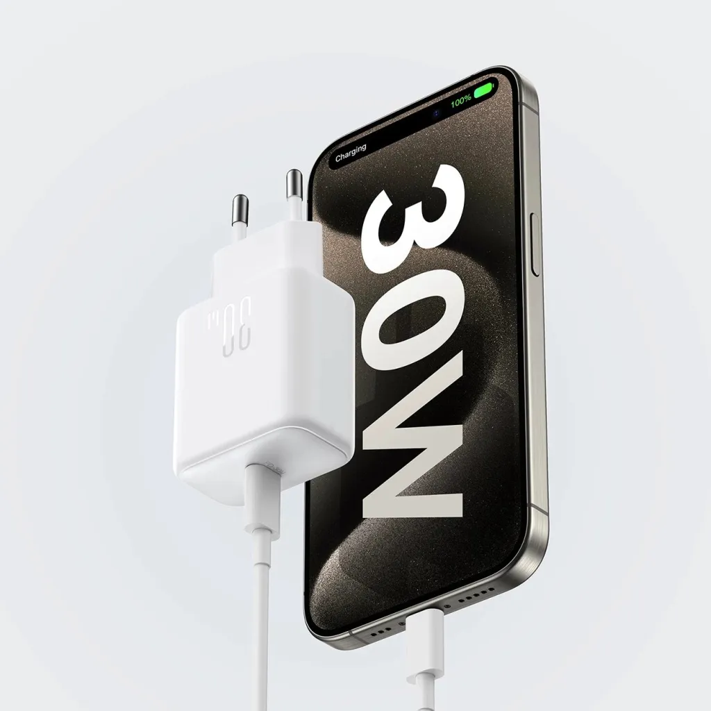 Karikues rrjeti USB-C PD 30W QC SFC, Joyroom JR-TCF24, 1 port, PPS, prizë EU, kabllo USB-C 1m, i bardhë, set - 9