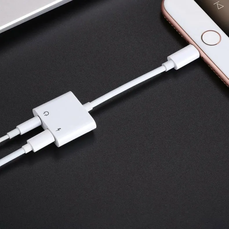 Adapter Joyroom S-Y104, Lightning në 3.5mm jack + Lightning, i bardhë - 10
