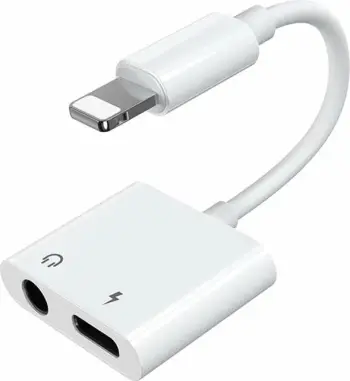 Adapter Joyroom S-Y104, Lightning në 3.5mm jack + Lightning, i bardhë