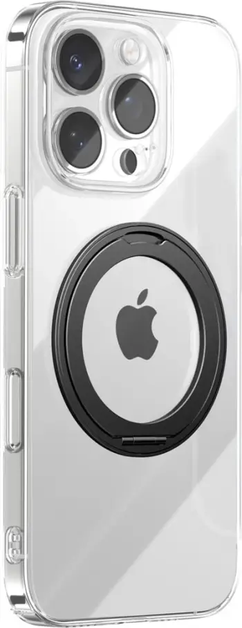 Mbështjellës Joyroom JR-16JL6 për iPhone 16 Pro, ultra i hollë 1.3 mm, MagSafe, unazë 360°/stand, i zi