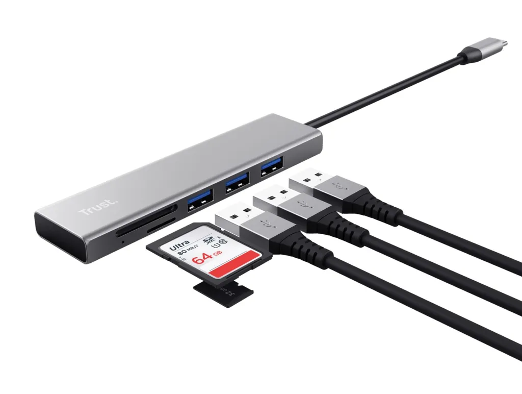 Qendër USB-C Halyx Fast, 3 porte, lexues kartash SD/microSD, i argjendtë - 2