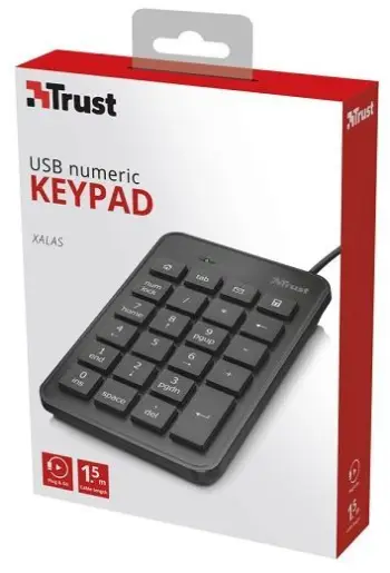 Tastierë numerike Trust USB Xalas, e zezë