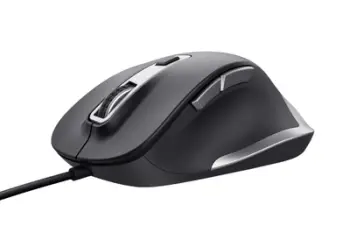 Maus TRUST Fyda, Optik, 5000 DPI, USB, 6 butona, i zi / hirtë