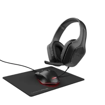Set kufje, maus dhe mauspad Trust Gaming Tridox, GXT 790, i zi