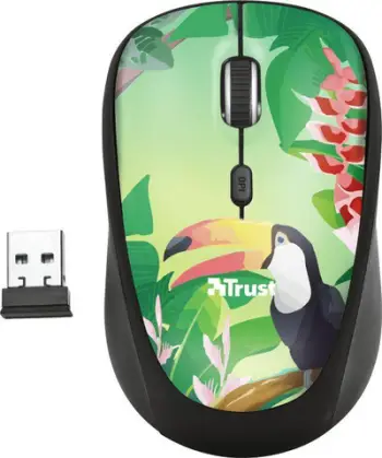 Maus Trust YVI, wireless, USB, i zi dhe i gjelbërt