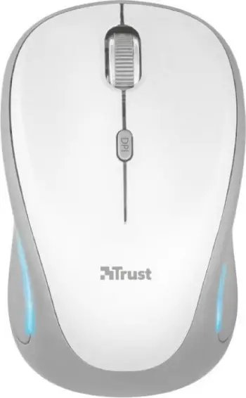 Maus Trust YVI, wireless, USB, i bardhë