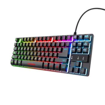 Tastierë Gaming Trust GXT 833 Thado, USB, e zezë / e hirtë