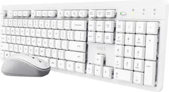 Set tastierë me maus Trust Ody II, Wireless, QWERTY US, Bardhë