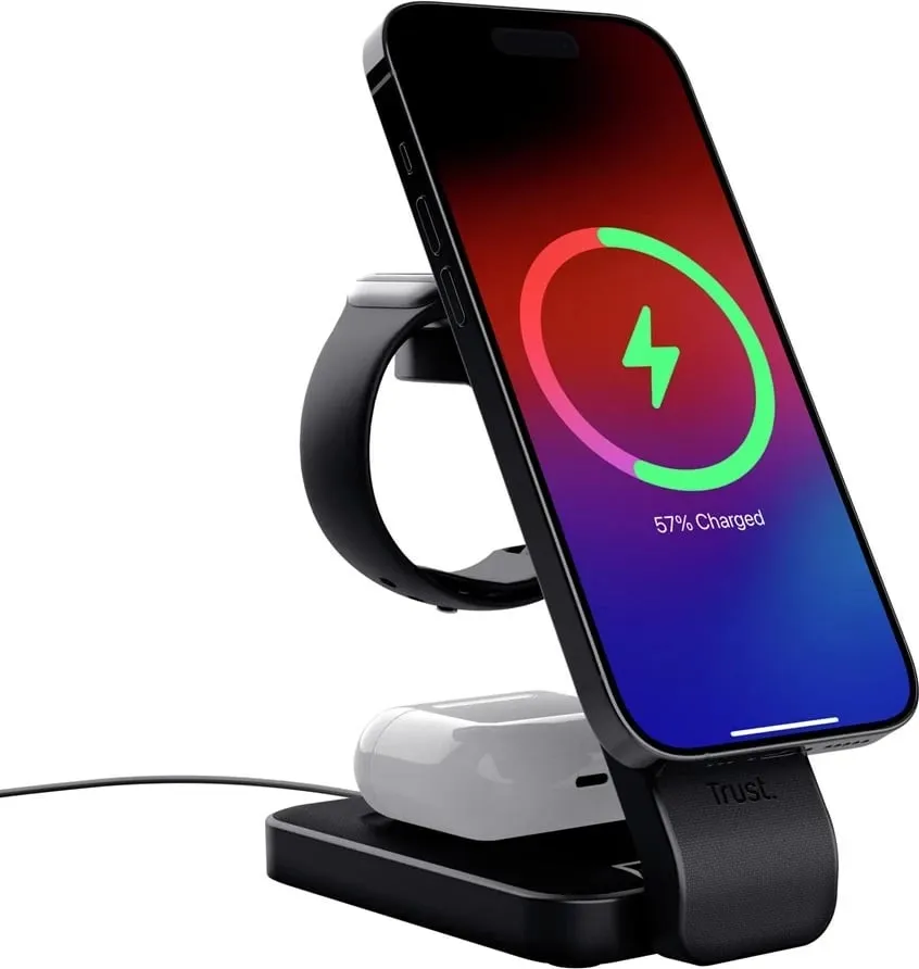 Karikues wireless Trust Viro, për kufje, celular, smartwatch, i zi - 2