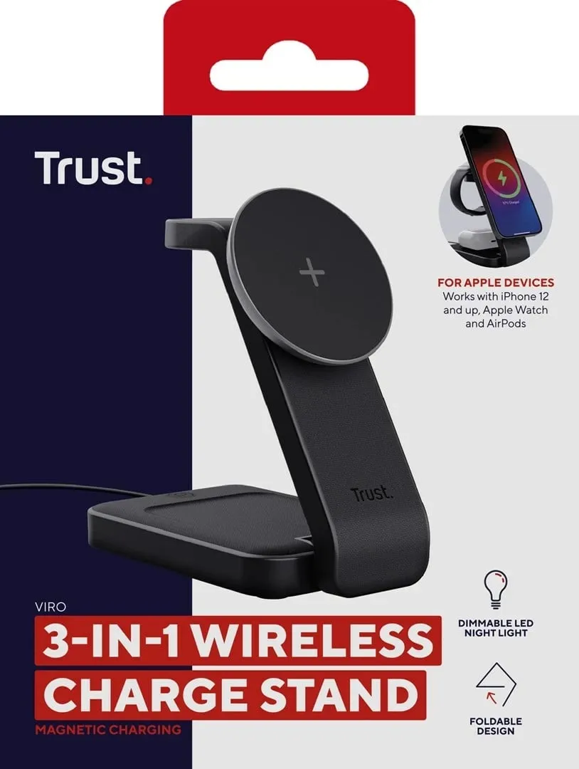 Karikues wireless Trust Viro, për kufje, celular, smartwatch, i zi - 8