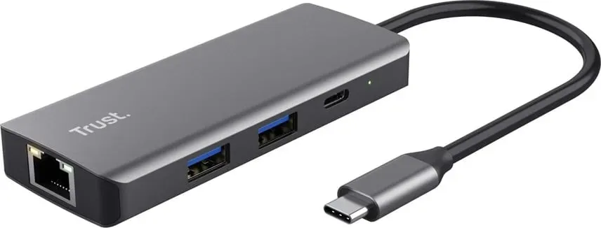 Adapter USB Type-C Trust Dalyx, 1000 Mbit/s, Argjendtë - 1