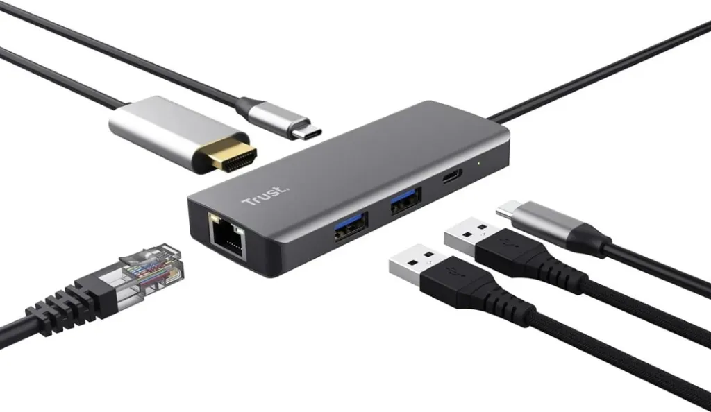 Adapter USB Type-C Trust Dalyx, 1000 Mbit/s, Argjendtë - 3