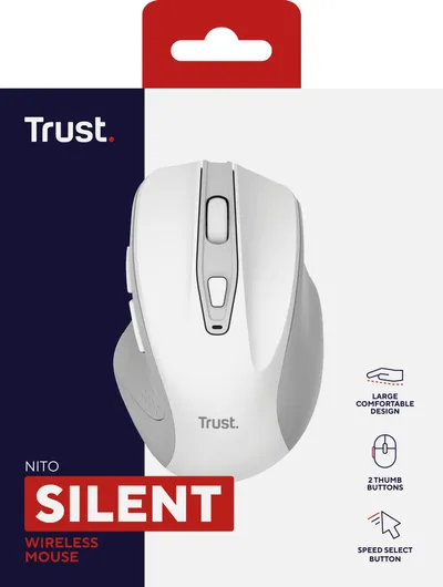 Maus wireless Trust Nito Silent, me klikime të qeta, i bardhë - 3