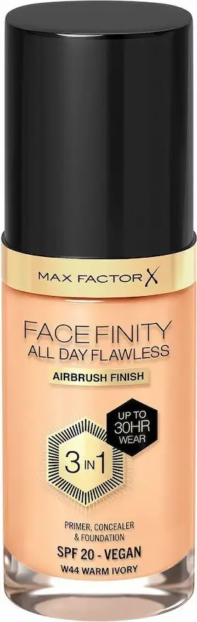 Fondatinë për femra Max Factor Facefinity All Day Flawless 3-in-1 W44 Warm Ivory, 30ml
