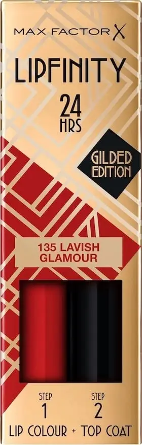 Buzëkuq për femra Max Factor Lipfinity Lip Colour 24h Two-phase Long-lasting 135 Lavish Glamour, 4.2ml