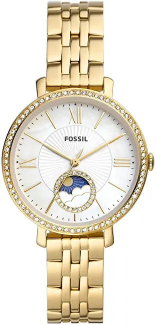 Orë dore për femra Fossil Jacqueline Sun Moon ES5167, e artë