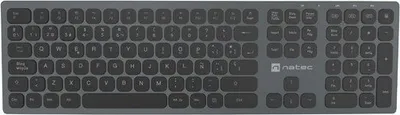 Tastierë Natec Dolphin NKL-1830, RF Wireless + Bluetooth, QWERTY, e zezë/e hirtë - 1