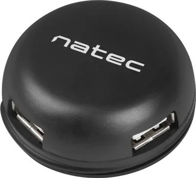 USB Hub Natec Bumblebee, 4 porte, USB 2.0, e zezë - 1