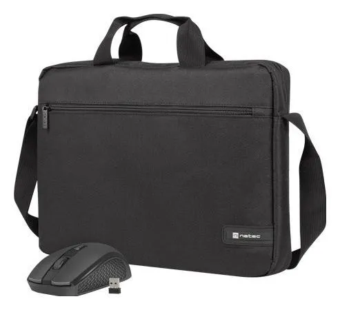 Çantë për laptop Natec WALLAROO 2, 15.6", e zezë + maus Natec - 1