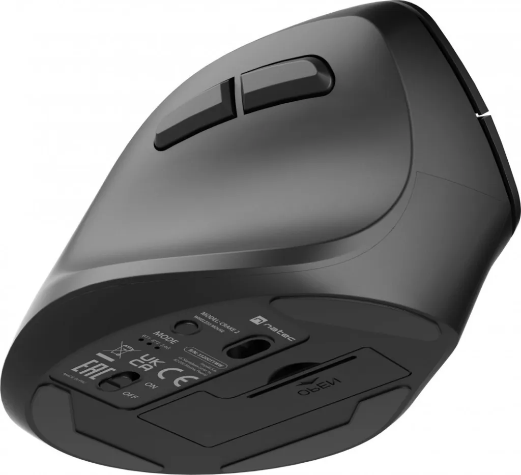Maus Natec CRAKE, për majtakë, wireless, Bluetooth, USB, i zi - 8